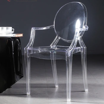 Скандинавский обеденный стул для кухни Акриловый прозрачный стул пластиковый хрустальный стул Devil Ghost Креативное дизайнерское кресло для макияжа