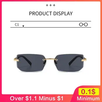 Солнцезащитные очки Uv400 Бренд-дизайнер Gafas De Sol, Летние очки без оправы, Прямоугольные солнцезащитные очки, поляризованные Квадратные оттенки
