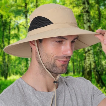 Летняя уличная рыбацкая шляпа, дышащая Повседневная спортивная панама, мужская кепка с защитой от ультрафиолета, Мужская кепка от солнца