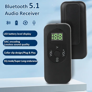Автомобильный Bluetooth 5.1 Приемник Hifi Беспроводной Адаптер Громкой Связи Type C 3,5 мм Аудиоприемник Поддерживает TF Карту Для Динамика Автомобильной Гарнитуры