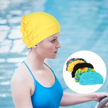 5шт Унисекс-шапочка для плавания, шапочка для длинных волос, Противоскользящая шапочка для плавания, эластичная шапочка для плавания