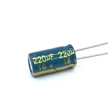 20 шт./лот алюминиевый электролитический конденсатор 220uf16V размером 6 * 12/16 В 220 мкф 20%