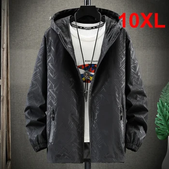 Плюс Размер 10XL Куртка Мужская 2022 Модные Куртки Пальто Мужская Повседневная Ветровка с капюшоном Большой Размер 9XL 10XL Куртка высокого качества