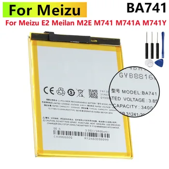 Оригинальный BA741 3400 мАч Сменные Аккумуляторы Для Meizu E2 Meilan M2E M741 Серии M741A M741Y Аккумулятор Для Телефона Bateria