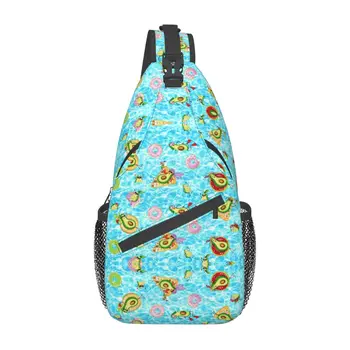 Авокадо Летняя сумка для плавания у бассейна, нагрудная сумка через плечо, школьная сумка, дорожная сумка, полиэстер, повседневный мини-рюкзак унисекс, один размер