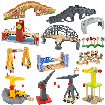 Деревянный железнодорожный трек Гоночные железнодорожные игрушки Все виды аксессуаров для мостовых дорожек подходят для дорожек из дерева Biro Игрушки для детского подарка