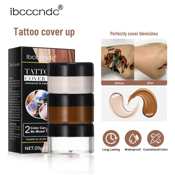 ibcccndc Двухцветный консилер для татуировок, не боящийся воды, для маскировки пятен и следов от прыщей