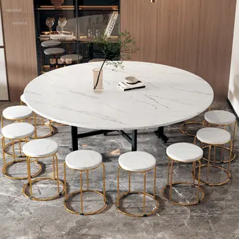 Многофункциональный круглый обеденный стол Складные столики Современная мебель для столовой в маленькой квартире Мобильные столы для гостиной