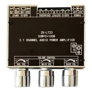 Плата усилителя мощности ZK-LT23 5.1 Bluetooth Мощностью 50 Вт, плата усилителя 2.1 канала с защитой от короткого замыкания, подходящая для звукового блока