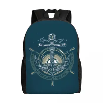 Ретро Винтажный рюкзак с морским якорем для мужчин и женщин, школьный рюкзак для ноутбука, сумки для студентов колледжа