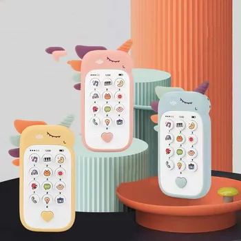 Детская модель телефона, Музыкальный звук, Игрушки-прорезыватели для сна, Имитирующий телефон, Развивающие игрушки для детей, подарок на День рождения для малышей