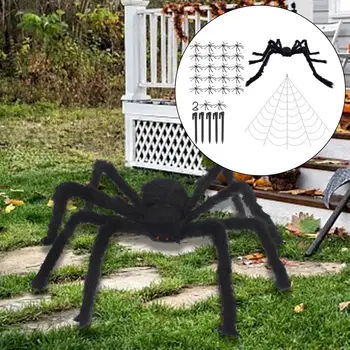 Декор для Хэллоуина, набор с имитацией страшного паука, реквизит для Хэллоуина в Доме с привидениями