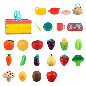 Детские игрушки для нарезки фруктов и овощей, имитирующие домик, кухонные игрушки из 25 предметов, подходящие для детей