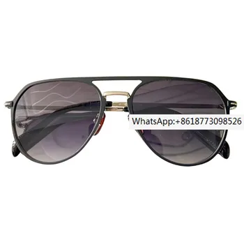 Оригинальные мужские солнцезащитные очки в металлической оправе pilot, высококачественные черные женские солнцезащитные очки DB, вставка с вогнутым дизайном
