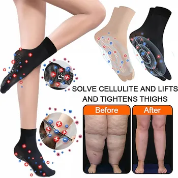 Эластичные носки с турмалиновым ионным эффектом для коррекции фигуры С гелевыми точечными массажными носками для улучшения кровообращения, 10 пар, идеальная подкладка по краям