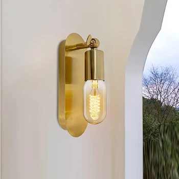 Современный светодиодный настенный светильник Nordic copper современный минималистичный прикроватный настенный светильник для крыльца декоративные светильники для прихожей гостиничного номера