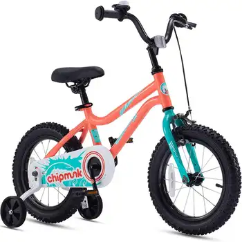 Велосипед Chipmunk для мальчиков и девочек, 16-дюймовый велосипед с тренировочными колесами и подставкой для ног, красный
