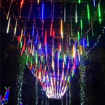 Солнечные светодиодные фонари метеоритного дождя, водонепроницаемые падающие капли дождя, Сказочный гирляндный светильник для рождественской вечеринки, декор патио, Рождество