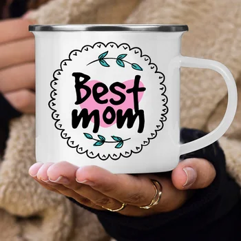 Лучшие Эмалированные чашки для мамы, подарки для мамы На День рождения, Лучшая кружка для мамы, подарок на День Матери для мамы, Кофейные Чайные кружки, Чашка для питья для мамы