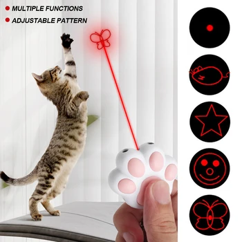 Игрушки для кошек, перезаряжаемые через USB, Многофункциональная Лазерная игрушка для кошек, Интерактивная Забавная Обучающая Лазерная игрушка для котенка, Аксессуары для кошек