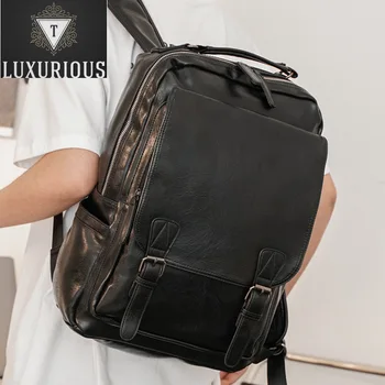 Модная дизайнерская мужская сумка из высококачественной искусственной кожи, многофункциональный рюкзак для ноутбука большой емкости