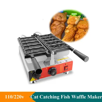 Вафельница в форме рыбы для ловли Милого кота, Машина для приготовления закусок Bungeoppang, Коммерческая Машина для приготовления Тайяки в обнимку с рыбой, Уличная Еда