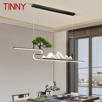 Жестяной Китайский подвесной потолочный светильник, современный креативный пейзаж, Дзен-Чайный домик, светодиодная люстра для столовой, декор для кабинета