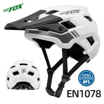 Велосипедный шлем BATFOX mtb Bike helmet man White Интегрированное горное каско mtb для верховой езды на открытом воздухе Мужские велосипедные шлемы для безопасности дорожного движения