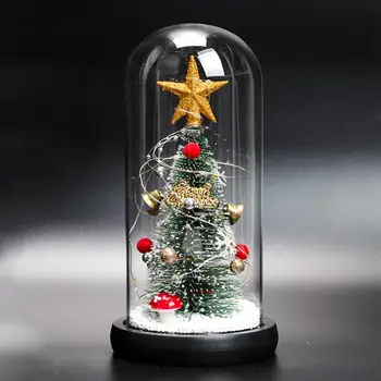 Настольные украшения, привлекающие внимание, Теплая стеклянная светодиодная лампа на Рождественскую елку, Рождественский подарок для дома