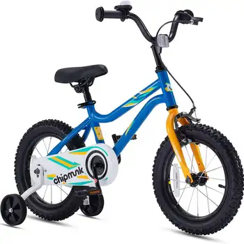 Велосипедов для мальчиков и девочек 14 дюймов с тренировочными колесами синего цвета