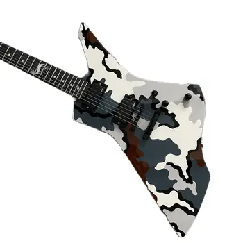Factory Guitar LTD ESP Электрогитара Explorer со змеиной инкрустацией камуфляжного цвета Быстрая доставка