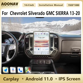 Мультимедийный плеер 128G Android 11 для GMC SIERRA Chevrolet Silverado 2013-2020 Автомобильный радиоприемник, стереосистема, беспроводное устройство Carplay