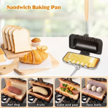 Двусторонняя форма для сэндвичей, антипригарная, Складная сковорода-гриль, формы для приготовления тостов, машина для приготовления завтрака, блинница, кухонные инструменты