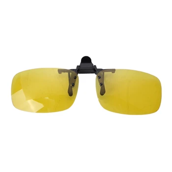 3-Кратные прямоугольные прозрачные желтые линзы без оправы с клипсой для очков ночного видения для вождения.