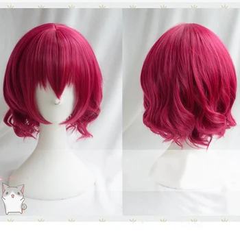 Morematch Akatsuki - это Yona Yona Короткие розово-красные вьющиеся термостойкие волосы, костюм для косплея, парик без шапочки для парика.