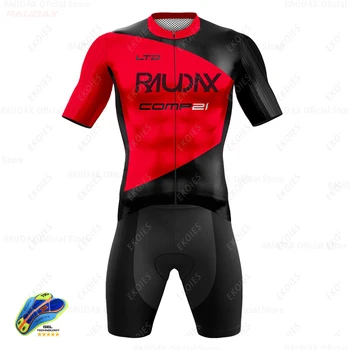 Raudax Team Triathlon, Велосипедный комбинезон с коротким рукавом, MTB Велосипедный комбинезон для триатлона, Летняя Велосипедная одежда для бега, Велосипедный комбинезон