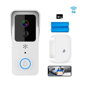 WiFi Видеодомофон 1080P, умный наружный беспроводной домофон, водонепроницаемая камера с источником питания переменного/постоянного тока
