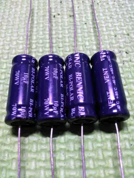 Оригинальный 70V10UF (вместо 50V) Аксиальный Электролитический Конденсатор BP с бесконечным частотным разделением 10ШТ -1 лот 70WV 100WV 10MFD