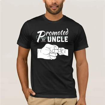 Модная футболка из 100% хлопка мужская Promoted to Uncle baby announcement 2018 крутая мужская футболка с круглым вырезом