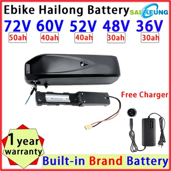 Электрический велосипед Hailong Shell Battery 36V48V52V Li-tio Battery 60V Bafang Lithium Battery pack72V20/30/40/50/ 60ah Бесплатная доставка