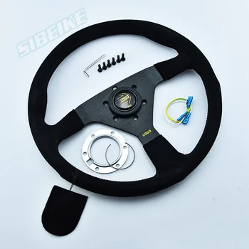 Универсальное плоское блюдо JDM Рулевое колесо из замшевой кожи Модифицированное спортивное рулевое колесо Sim Racing