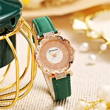 Женские часы Бренд Класса Люкс Модные Женские часы Кожаные часы Женские кварцевые наручные часы Montre Femme Relogio Digital