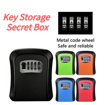 Настенный Органайзер для хранения ключей Secret Box Organizer 4-значная Комбинация паролей Кодовый замок без ключа Сейф для ключей от дома