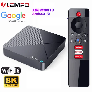 LEMFO 2023 Новый X88 Mini13 Android 13.0 Smart TV Box RK3528 с Сертификацией Google 8K Vedio Bluetooth 5 WIFI6 Голосовой Помощник
