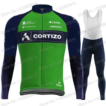 Велосипедная майка Team Cortizo 2023 Комплект с длинным рукавом Espana Equipo Зеленая Велосипедная одежда Дорожный костюм Брюки MTB Maillot Culotte