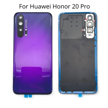 Для Huawei Honor 20 Pro YAL-AL10 YAL-L41 Задняя крышка батарейного отсека из закаленного стекла + крышка вспышки + Объектив камеры