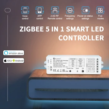 Контроллер светодиодной ленты Gledopto Zigbee 3.0 DC12-54V 5 в 1 RGBCCT/RGBW/RGB/CCT/Dimmer Совместим с APP/Voice/RF Пультом Дистанционного Управления