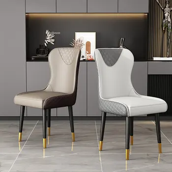 Современные обеденные стулья из искусственной кожи для ресторана, Спинка обеденного стула, мебель для домашнего отдыха, Кухонный обеденный стул
