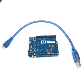 Плата разработки Leonardo R3 с микроконтроллером Atmega32u4 с USB-кабелем, совместимая с Arduino, Стартовый набор 