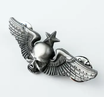 . Металлический значок с черепом воздушно-десантного парашюта Армии США времен Второй мировой войны 2,0 